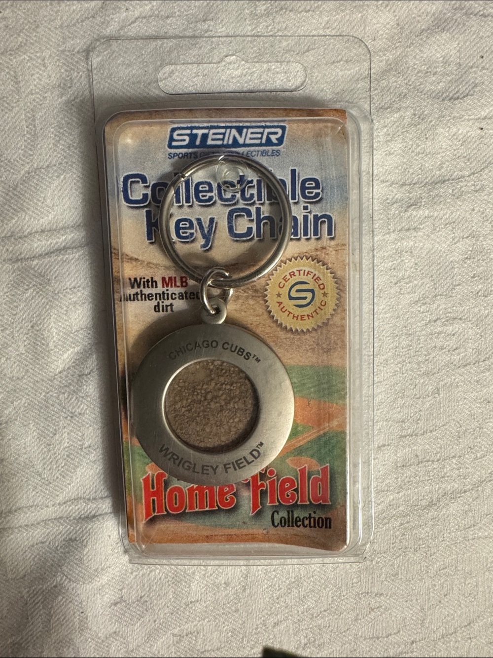 Steiner Chicago Cubs Wrigley Field Collectible Key Chain - Silver/Tan